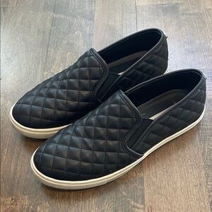 Steve Madden Black Quilted Slip-On Sneakers
